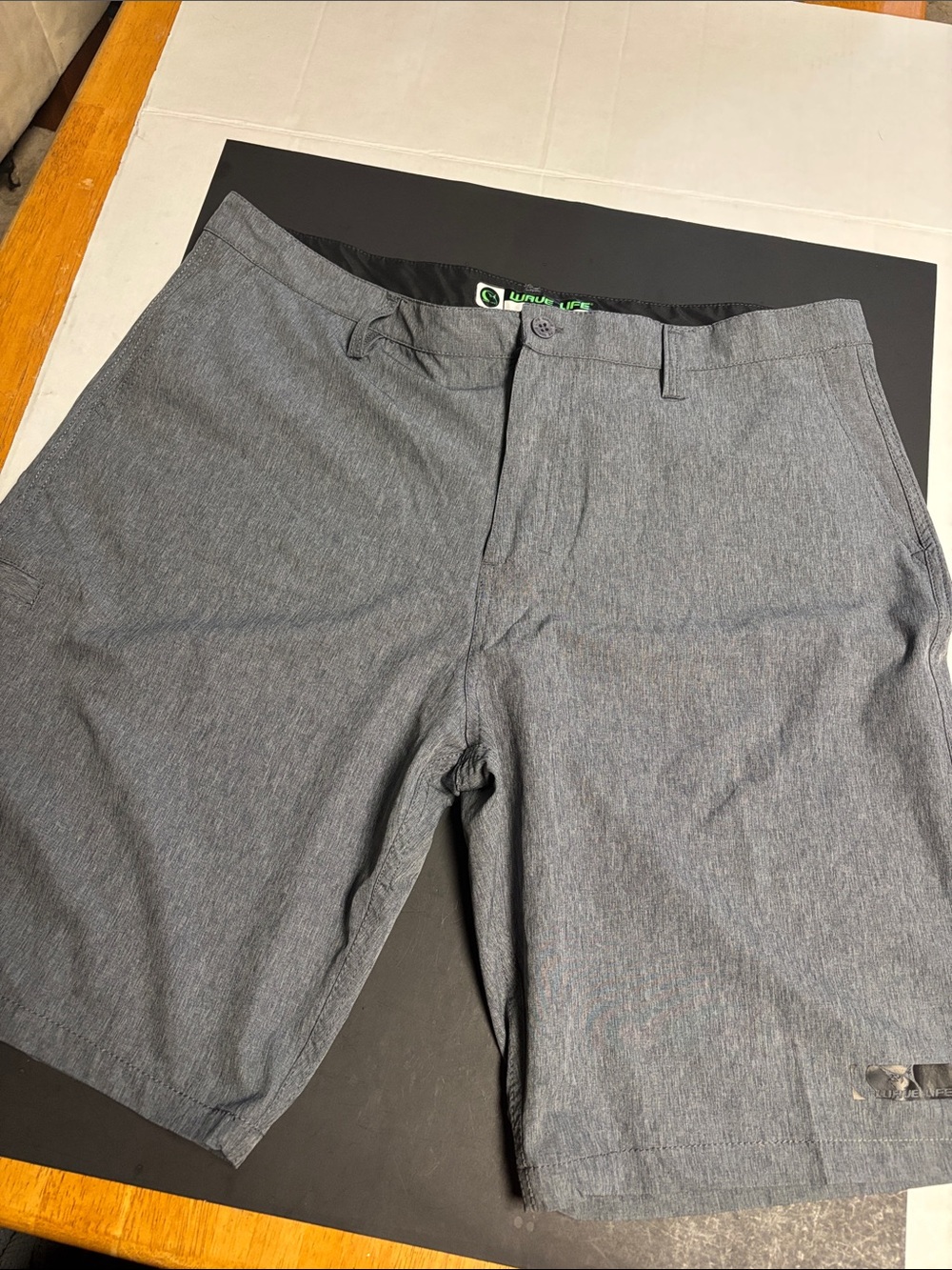 Men's Gray Flat-Front Performance Shorts